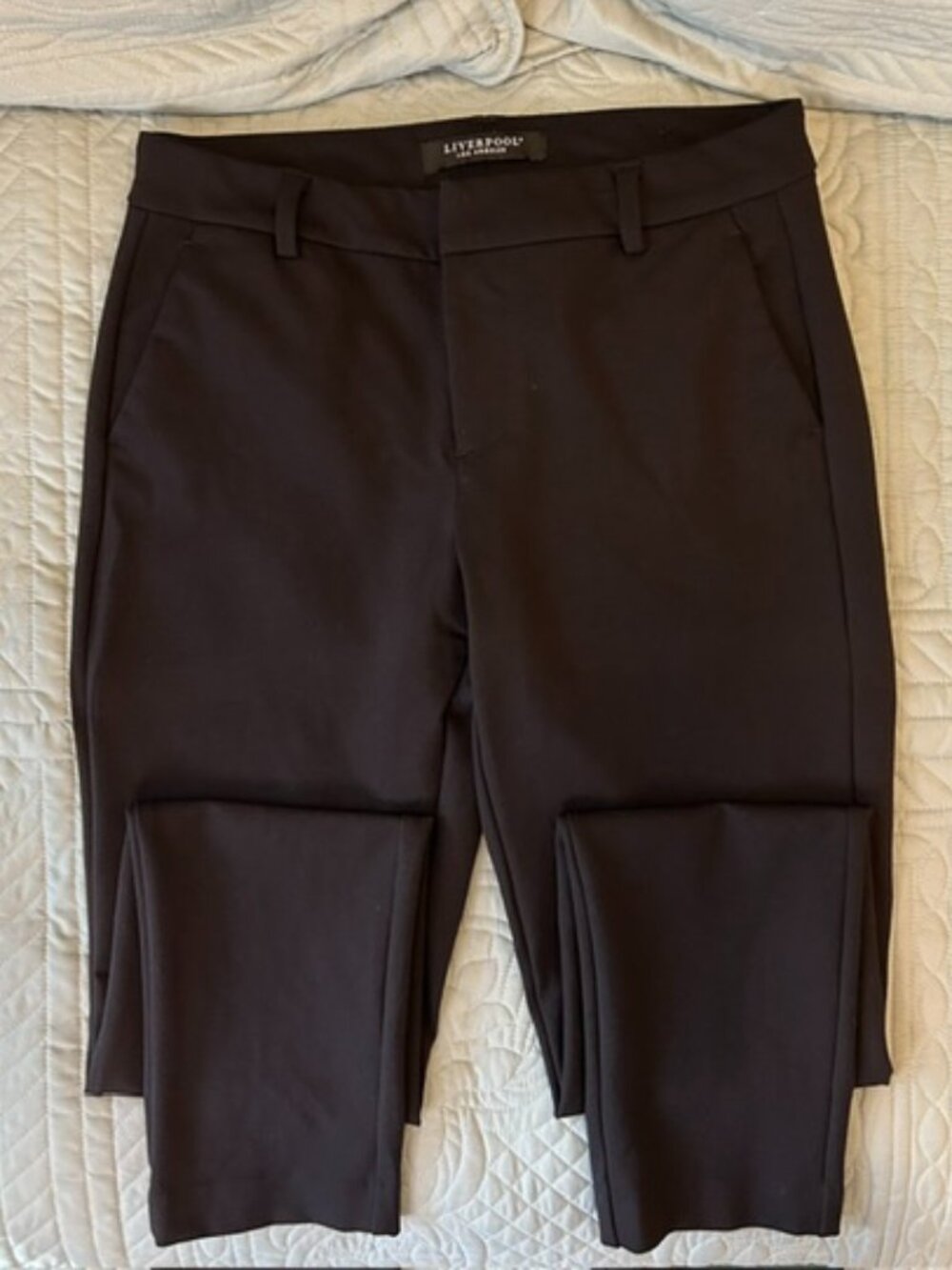 Liverpool VGUC Kelsey Black Knit Trouser Super Stretch Ponte Pants Size 4 Tall